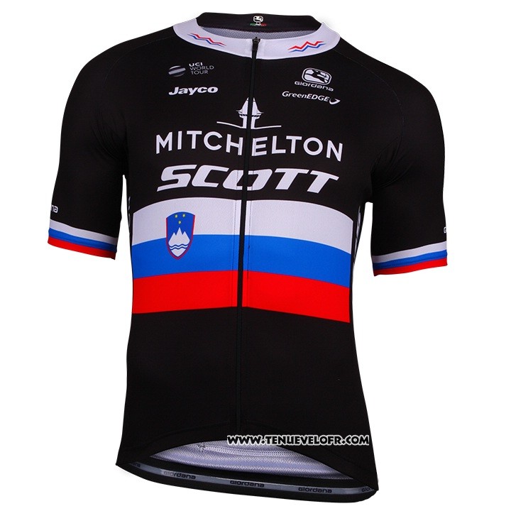 2018 Maillot Ciclismo Mitchelton Scott Champion Russie Manches Courtes et Cuissard